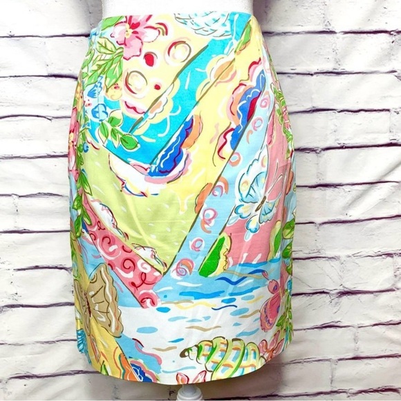 Talbots Pastel Print Skirt - Picture 2 of 5